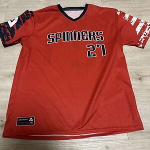 Lowell Spinners MILB Size XL Men's Baseball Jersey Red White Blue Boston Red Sox